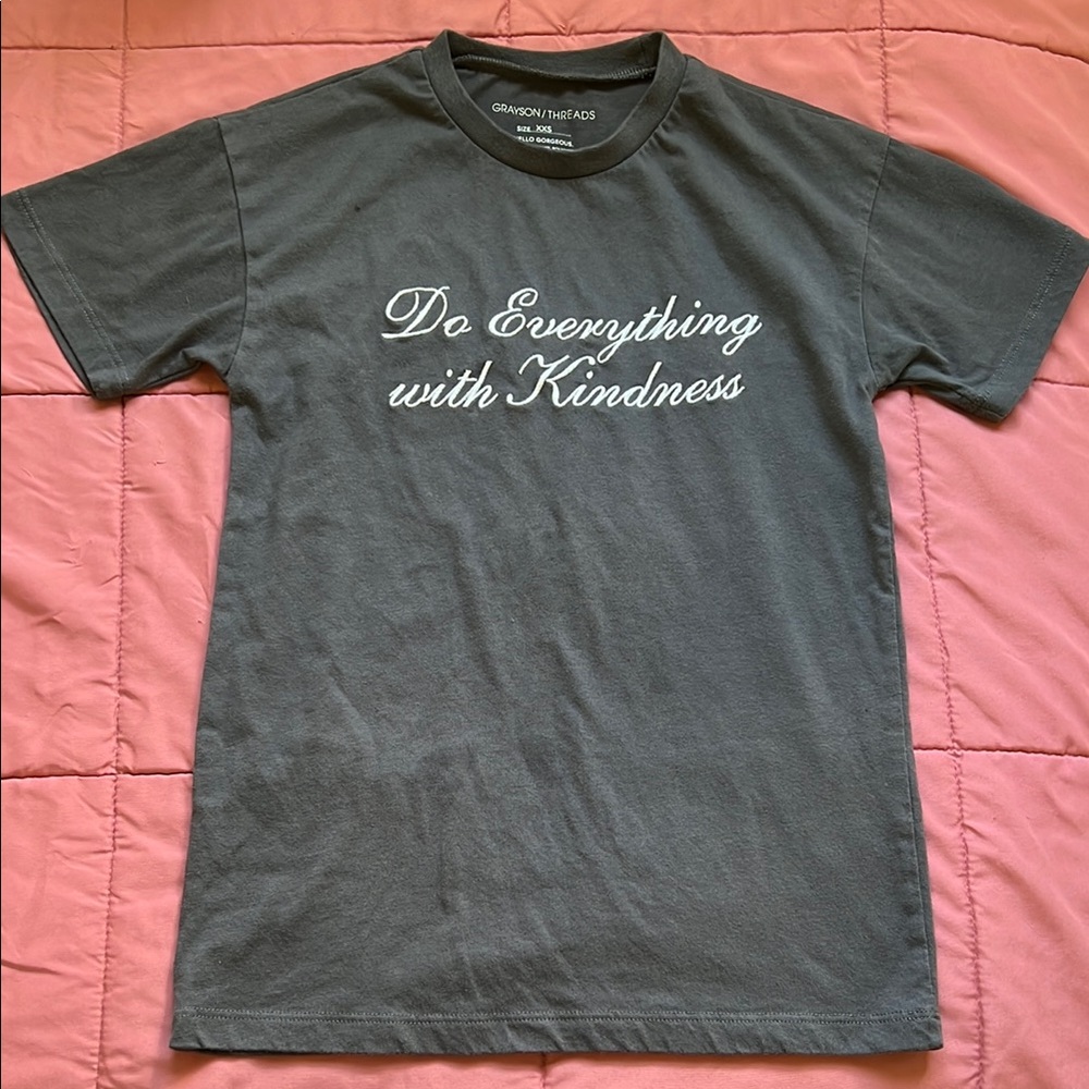 Grayson Threads Gray Short Sleeve Tee with Kindness Message